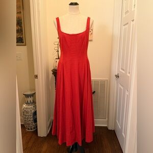 NWT Christian Lacroix Vibrant Terracotta Linen Blend Dress SZ 8